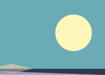 Geometric landscape generative art poster illustration