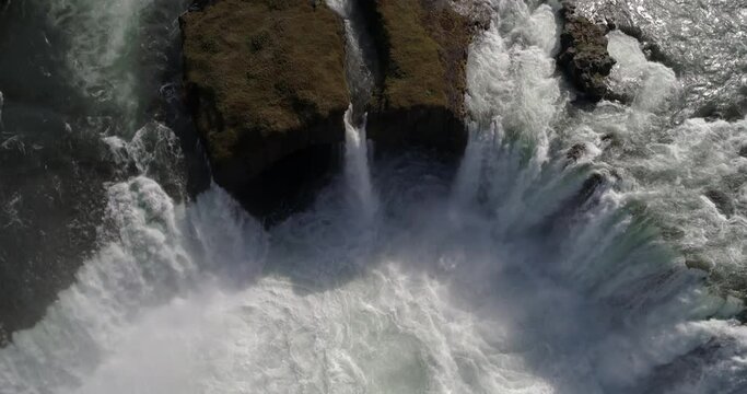 Aerial view over Godafoss waterfall, Iceland

Godafoss is a waterfall in northern Iceland, Drone view , February 2021
