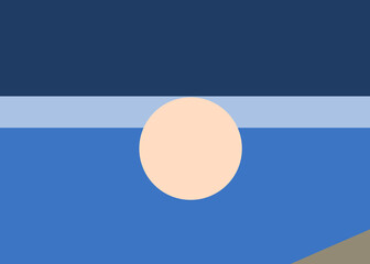 Geometric landscape generative art poster illustration