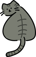 ふりむいているキジ猫