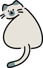 ふりむいているシャム猫