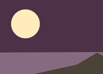 Geometric landscape generative art poster illustration