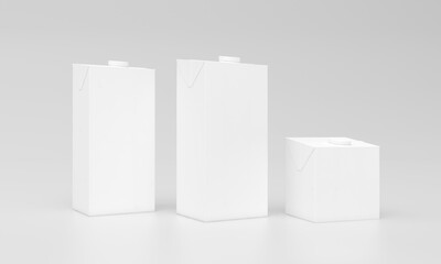 Milk Pack Packaging Packet Design 3D Rendered