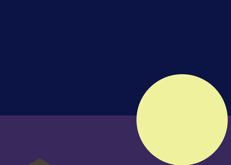 Geometric landscape generative art poster illustration