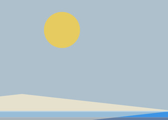 Geometric landscape generative art poster illustration