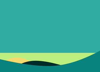 Geometric landscape generative art poster illustration