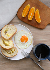 Rich breakfast on the table