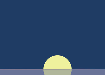 Geometric landscape generative art poster illustration