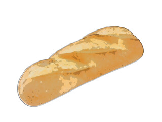 Nazwy oryginalne: Food, oven baked traditional bread, perspective view, marker style