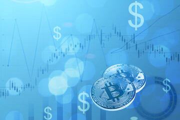 cryptocurrency background,bitcoin virtual currency backdrop with trading market data charts and...