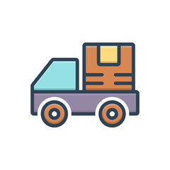 Naklejka premium Color illustration icon for shipping 
