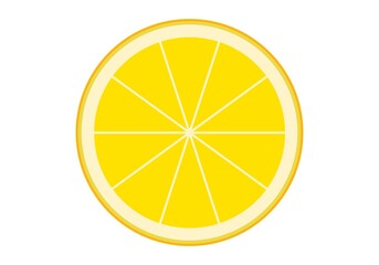 Half of lemon slice. Vector graphics on a white background.