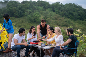 They are enjoying camping.