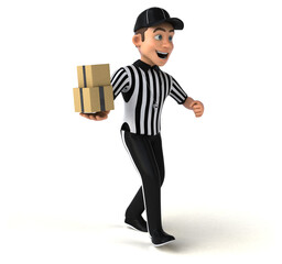 Fun 3D Illustration of an american Referee