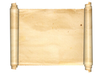 Scroll of old parchment. Isolated on white background