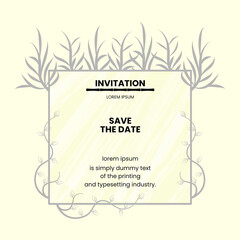 invitation card template design, minimalist flat design