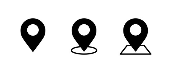 Pin Map icon set, Navigation location icon vector