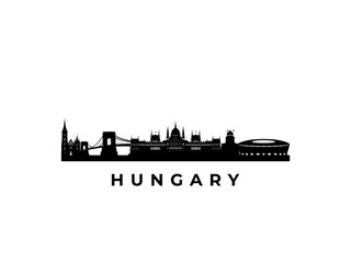 Vector Hungary skyline. Travel Hungary famous landmarks. Business and tourism concept for presentation, banner, web site.