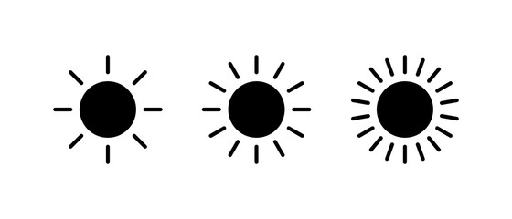 sun icon set, Brightness sign and symbol vector