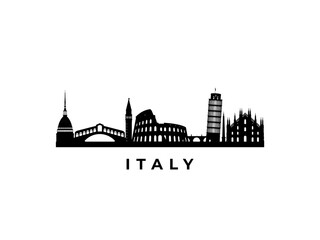 Vector Italy skyline. Travel Italy famous landmarks. Business and tourism concept for presentation, banner, web site.