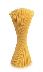 spaghetti pasta isolated on white. brightly colored pasta. The entire image is sharp.