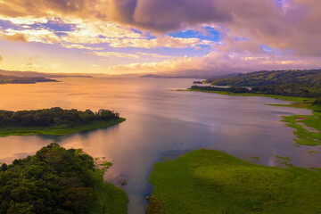 Fototapeta na wymiar Sunset above Lake Arenal in Costa Rica