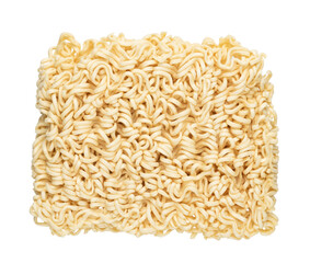 Instant noodles isolated on white. noodles made from wheat.