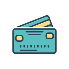 Color illustration icon for credit card
