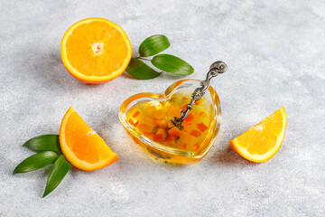 Homemade organic orange jam.