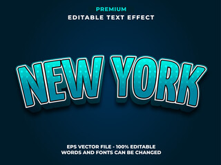 New York Blue Modern Text Effect Style