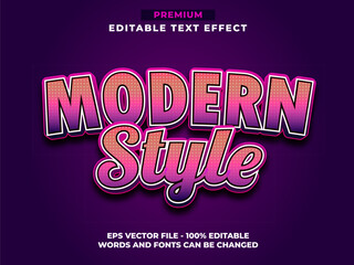 3d Modern Purple Editable Text Effect Style