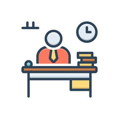 Color illustration icon for workplace