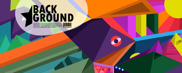 Colorful Abstract Banner Template with Dummy Text for Web Design, Landing page, and Print Material. vector background.