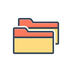 Color illustration icon for folders