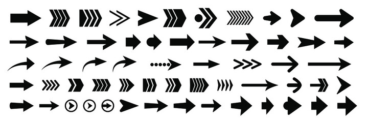 Set of vector arrow icons. Collection of pointers. Arrows vector illustration collection.