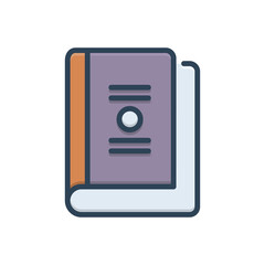 Color illustration icon for book