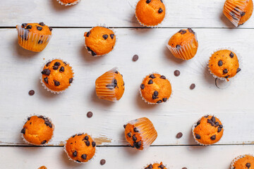 Mini chocolate chip cupcakes.