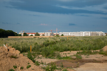 Fototapeta na wymiar Construction of a new housing estate 