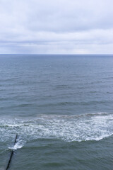 Fototapeta premium Sea, front scenic view of waves on the beach, travel and summer panoramic background, web banner