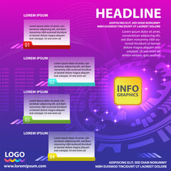 Obraz premium infographics template design vector illustration creative banner business concept processes 07