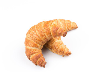 Croissant over white background
