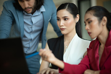 office worker work on laptop