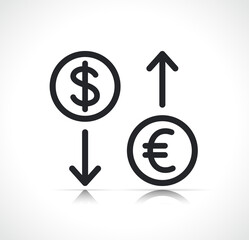 money currency exchange line icon