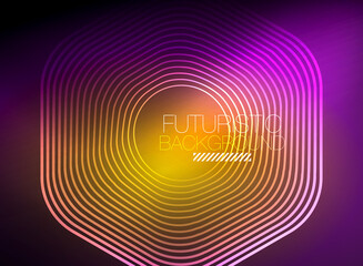 Neon color square shape lines abstract background. Shiny magic energy and motion concept, vector abstract wallpaper background