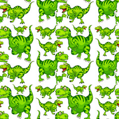 Seamless pattern with fantasy dinosaurs cartoon