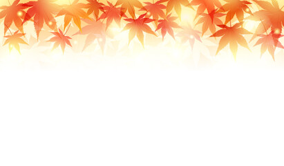 Naklejka na ściany i meble 秋の紅葉と光の美しいベクターイラストフレーム背景
