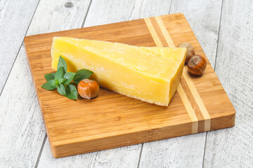 Parmesan cheese served basil and nuts