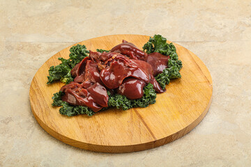 Raw chicken liver for cooking