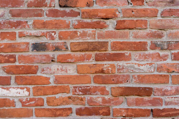 Obraz premium Brick wall with red brick, red brick background.
