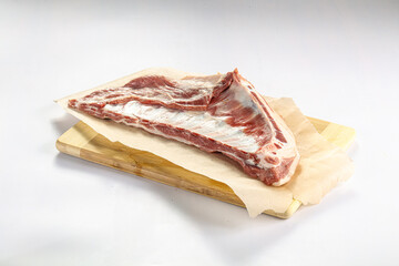 Raw lamb loin rack chop